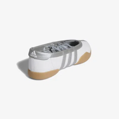 Adidas Originals Taekwondo Mei Ballet Metallic Leather-trimmed Leather Sneakers In Silver