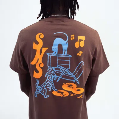 Sns Compass Tee In Brown