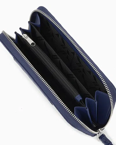 Armani Exchange Smooth Material Wallet In Blue