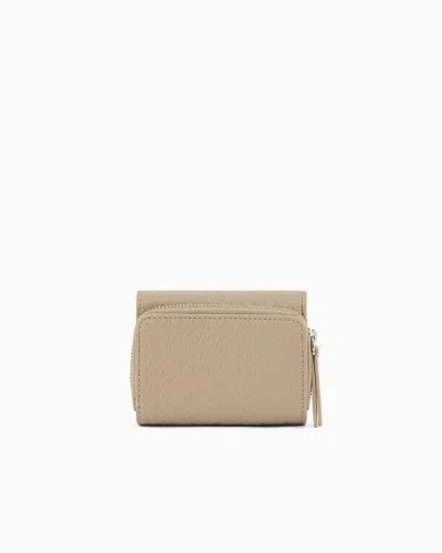 Armani Exchange Smooth Leather Wallet In Neutral