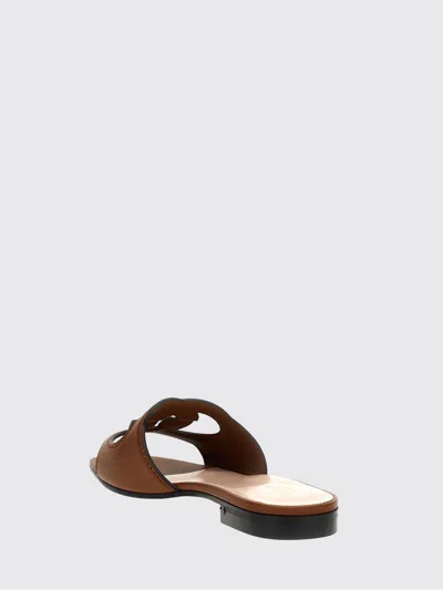 Gucci Interlocking G Cutout Leather Sandal In Brown