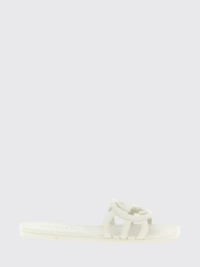 Gucci Stylish Interlocking Cut-out Sandals With 10mm Heel In White