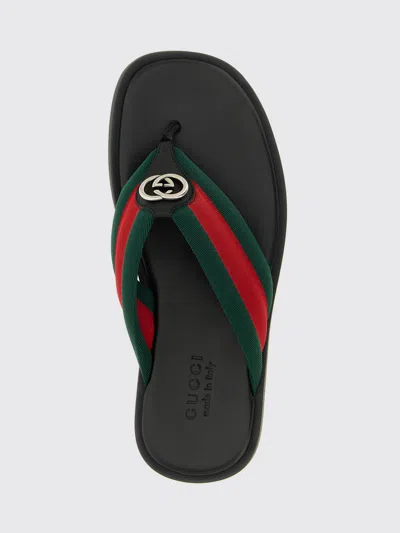 Gucci Web Stripe-embellished Flip Flops In Multi