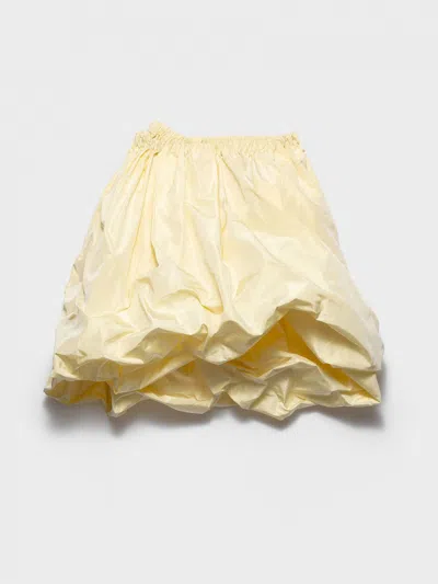 Prada Voluminous Taffeta Skirt Balloon Silhouette In Yellow