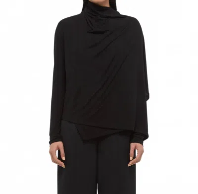 Helmut Lang Long-sleeve Scarf Top In Black