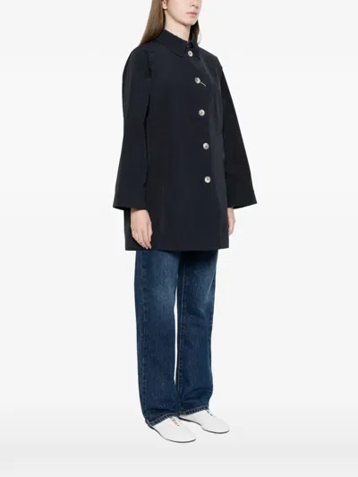 Herno Buttoned Coat In Blue