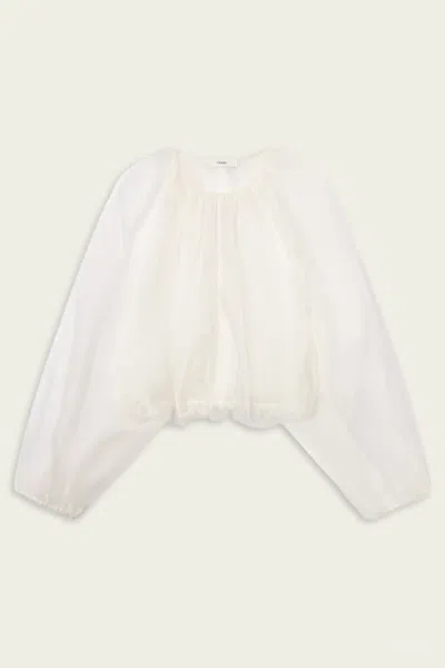Frame The Sheer Balloon Blouse In Cream In White