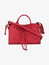 BALENCIAGA SMALL RED BLACKOUT CITY BAG,11783392