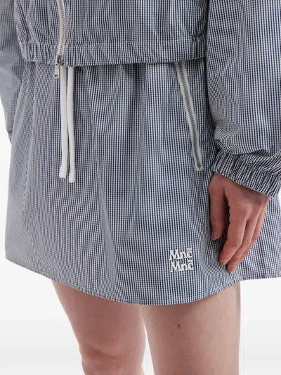 Mini Cream Drawstring Mini Skirt In Blue