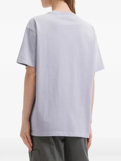 Mini Cream Logo-print T-shirt In Gray