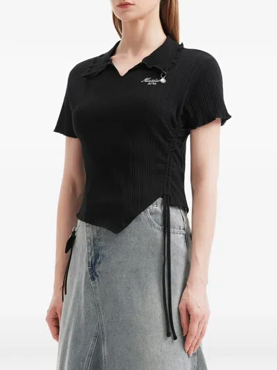 Musium Div. Drawstring Collar Top In Black