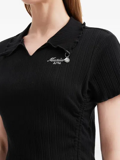 Musium Div. Drawstring Collar Top In Black