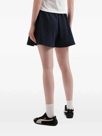 Mini Cream Drawstring Skirt In Blue