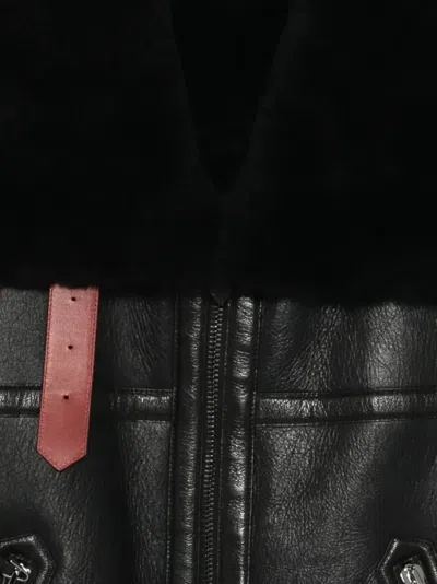 Bally Shearling Belt Jacket In Black