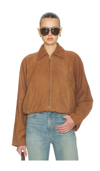 Herskind Ray Suede Jacket In Brown