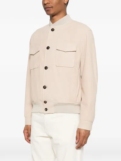 Montedoro Jacket With Buttoned Pockets In Neutral