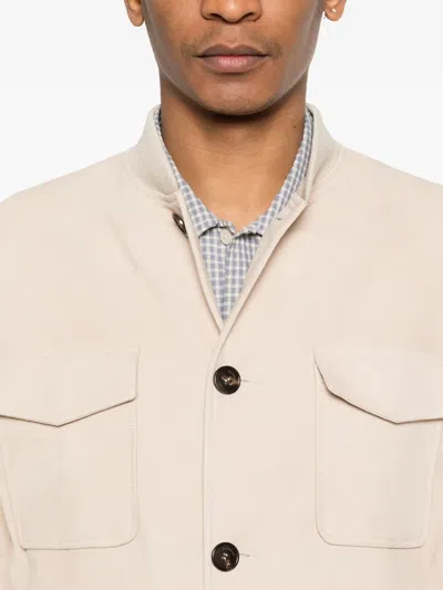 Montedoro Jacket With Buttoned Pockets In Neutral