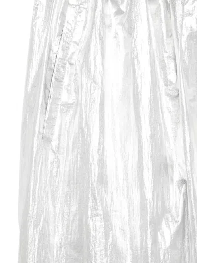 Tibi Metallic Pull-on Skirt In Silver