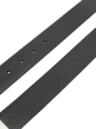 Canali Grained Belt In Black