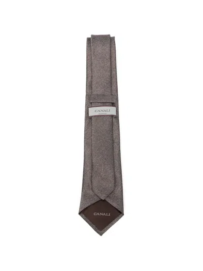 Canali Patterned Tie In Brown