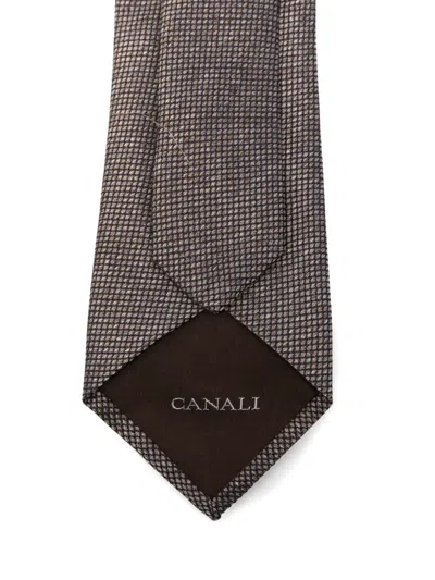 Canali Patterned Tie In Brown