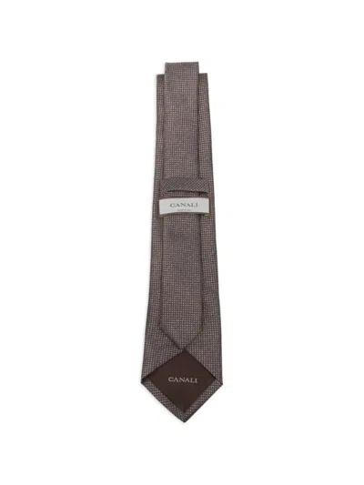 Canali Patterned Tie In Brown