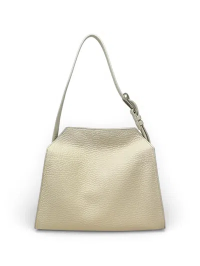 Orciani Small Trinity Soft Leather Shoulder Bag In Neutral