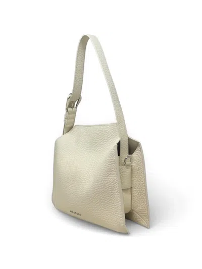 Orciani Small Trinity Soft Leather Shoulder Bag In Neutral