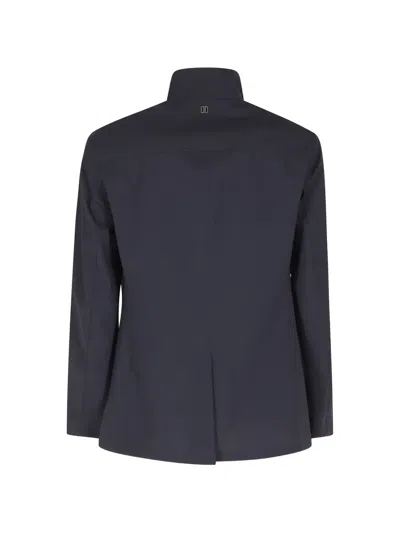 Duno Solus Button Zip Jacket In Blue