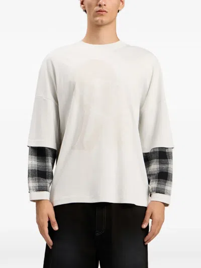 Palm Angels Skull Double Layer T-shirt In White