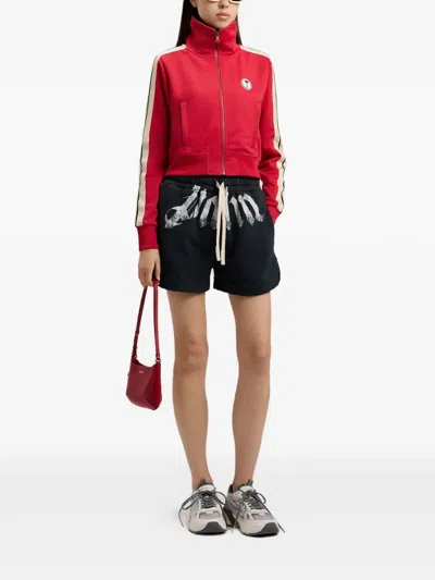 Palm Angels Big Waist Logo Sweatshorts In Black