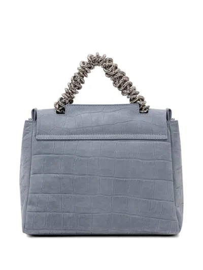 Orciani Crocodile-effect Chain Handle Tote Bag In Blue