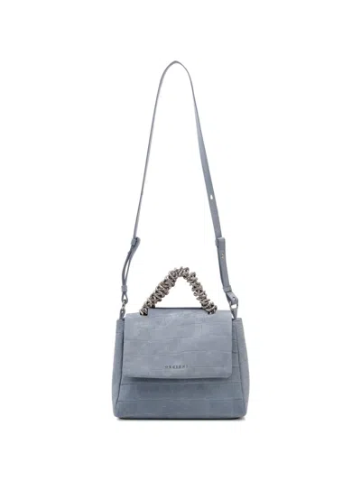 Orciani Crocodile-effect Chain Handle Tote Bag In Blue