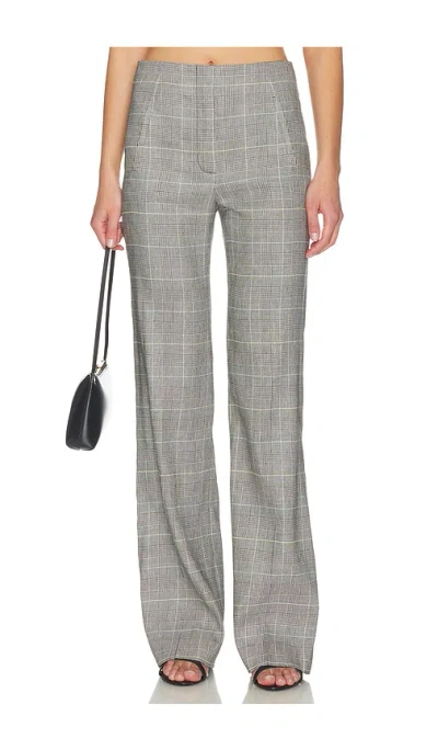 Veronica Beard Jude High Waist Wide Leg Glen Plaid Pants In Gray