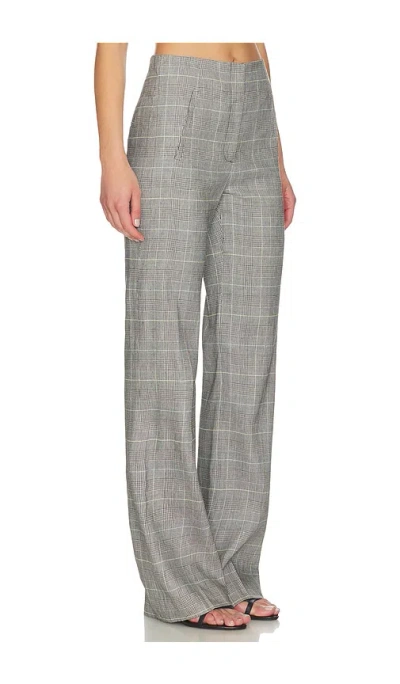 Veronica Beard Jude High Waist Wide Leg Glen Plaid Pants In Gray