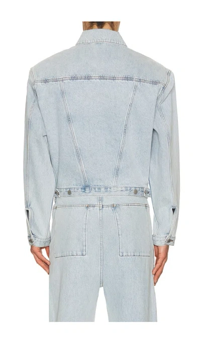 Entire Studios Shrunken Denim Jacket In Blue