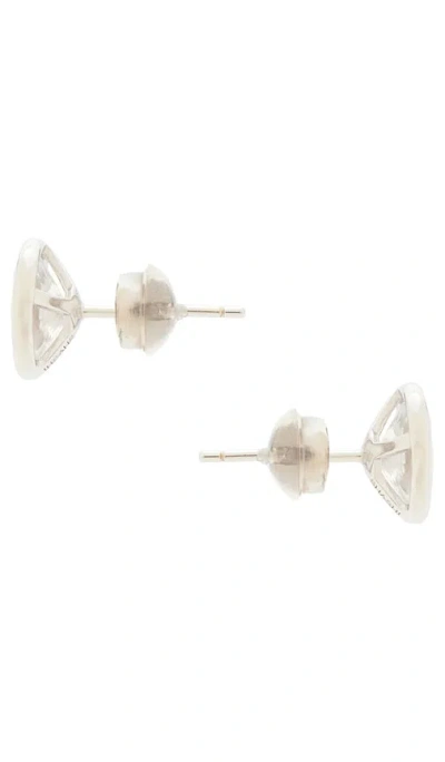 Shashi Oval Bezel Stud In Metallic