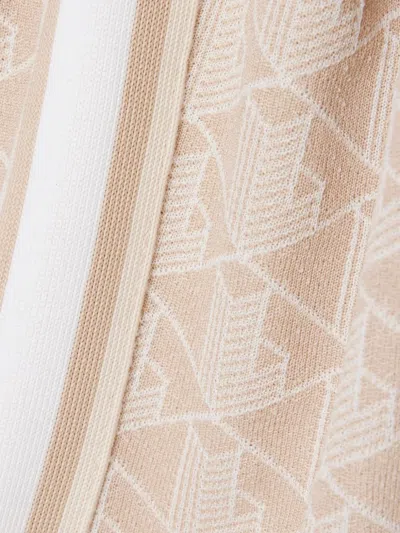 Lacoste Beige Monogram Jacquard Slim Polo In Neutral