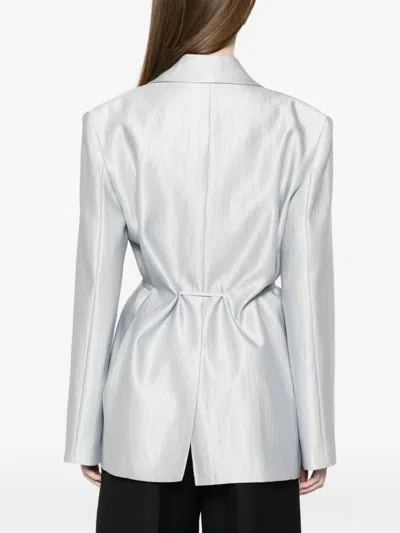 Eleh Tie-belt Blazer In Blue