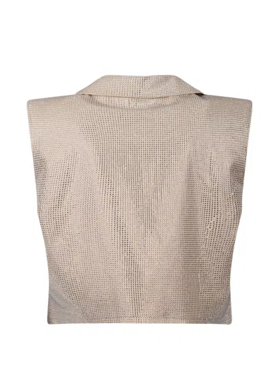 Twenty Four Haitch Collared Single-breasted Jacket In Neutral
