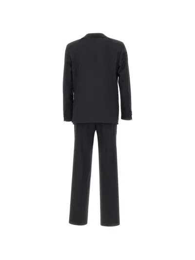 Manuel Ritz Flap-pockets Two-button Suit In Black