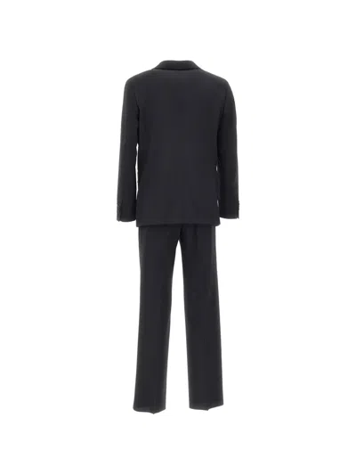 Manuel Ritz Flap-pockets Two-button Suit In Black