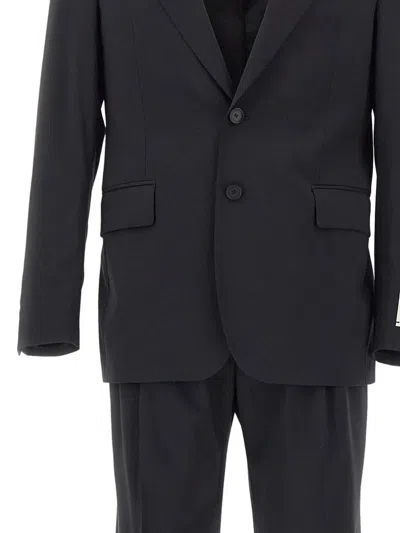 Manuel Ritz Flap-pockets Two-button Suit In Black