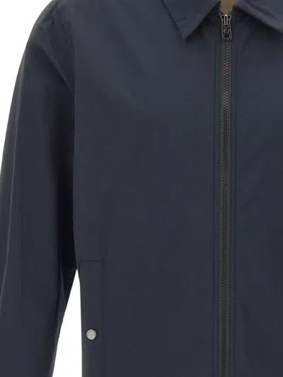 Woolrich City Timber Jacket Collared Buttoned Cuffs Pockets In Blue