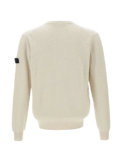 Peuterey Checked-weave Logo-patch Sweater In Neutral