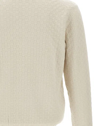 Peuterey Checked-weave Logo-patch Sweater In Neutral