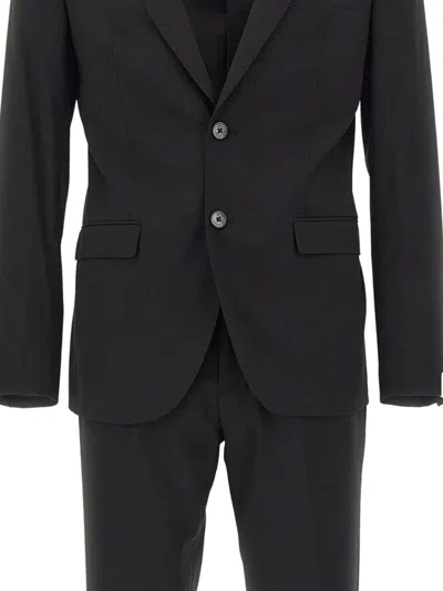 Manuel Ritz Front-pocket Two-button Suit In Black