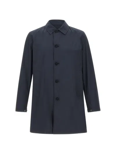 Woolrich Button Front Coat In Blue