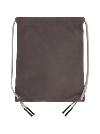 Rick Owens Drawstring Leather Backpack In Brown