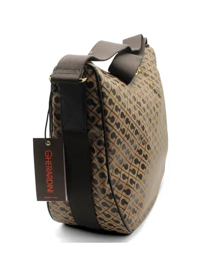 Gherardini Patterned Strap Shoulder Bag In Neutral